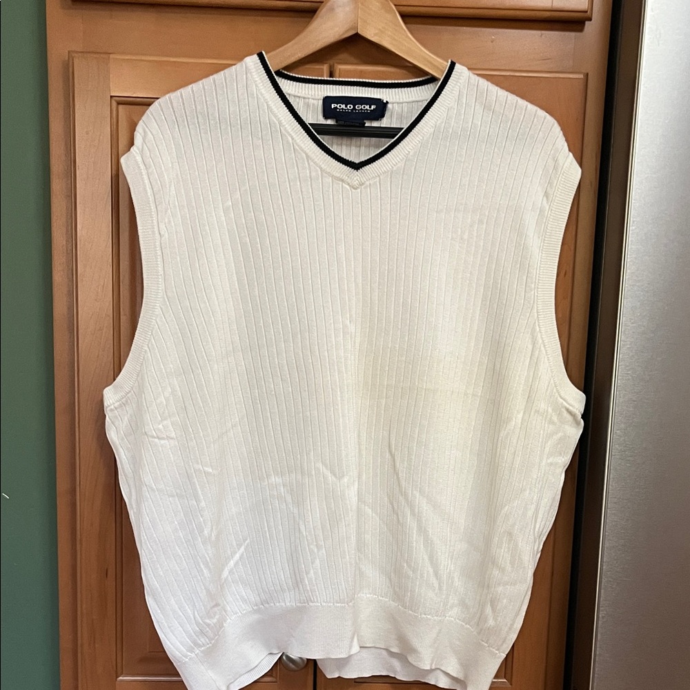 Polo Golf Mens white  Sweater Vest